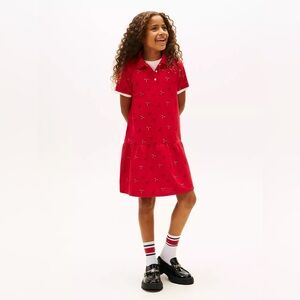 Tommy Hilfiger Kids' Bow Print Stretch Polo Dress